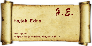 Hajek Edda névjegykártya
